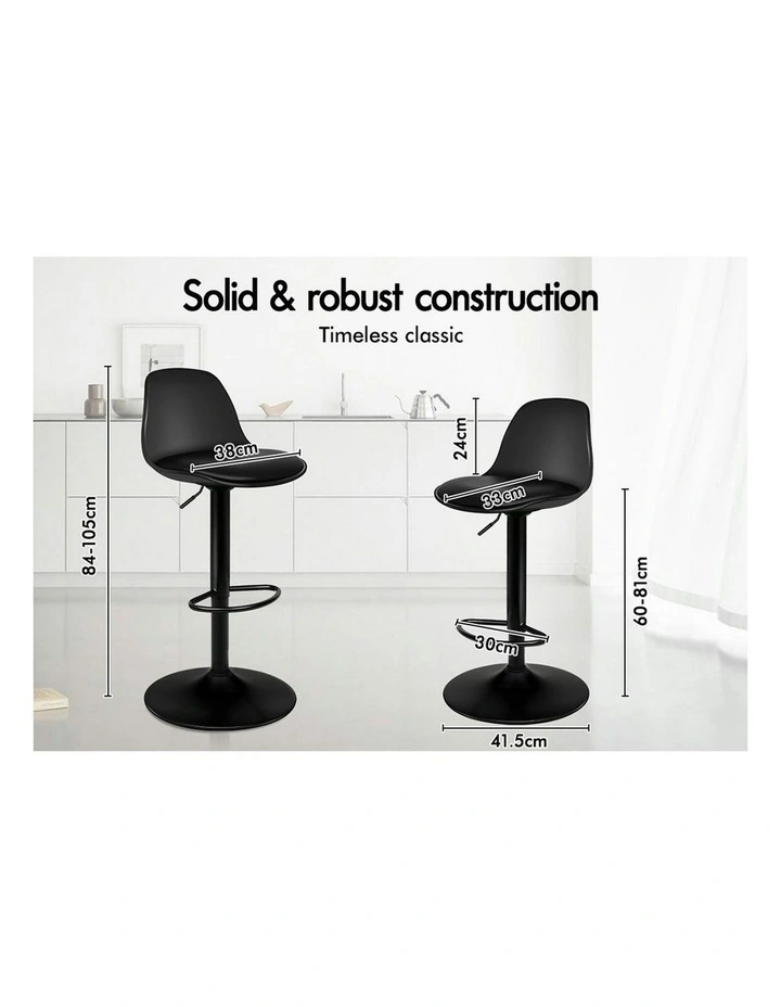 Bar Stools Set Of 2 in Black image 7