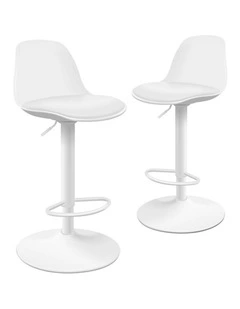 Bar Stools Set Of 2 in White