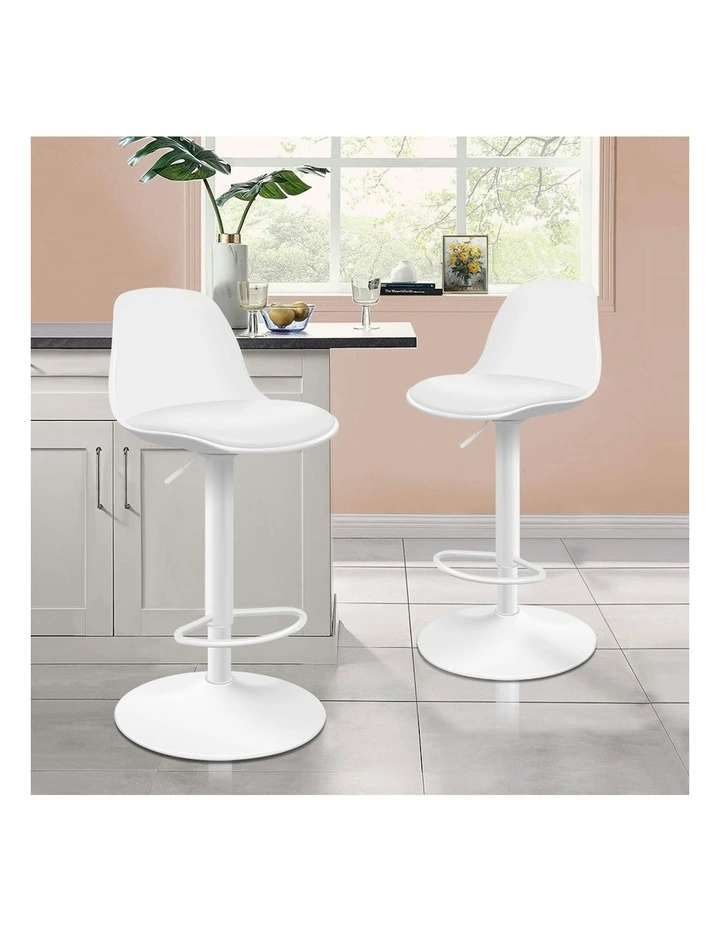 Bar Stools Set Of 2 in White image 2