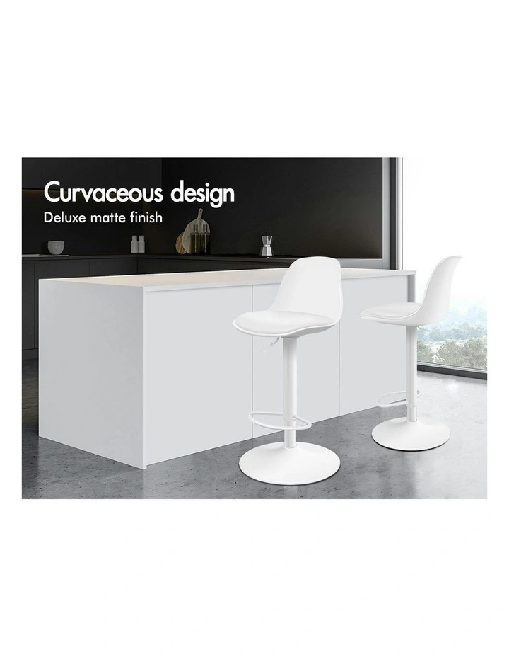 Bar Stools Set Of 2 in White image 3