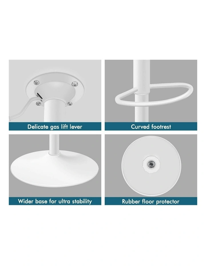 Bar Stools Set Of 2 in White image 5