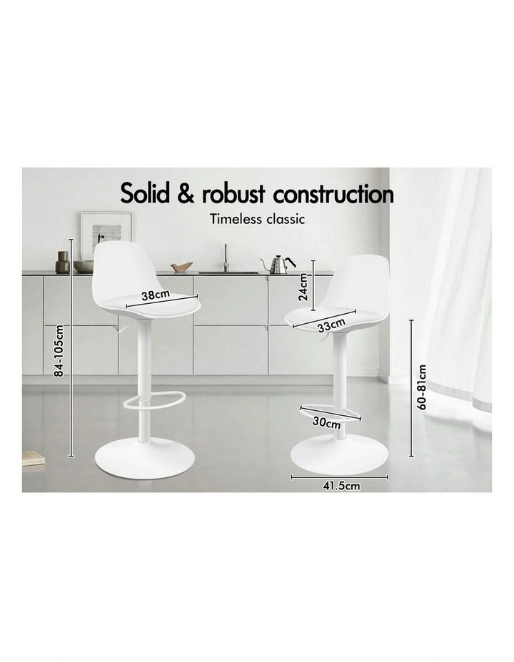 Bar Stools Set Of 2 in White image 6