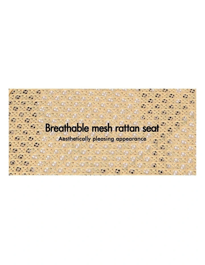 Rattan Mesh Seat Bar Stools Set Of 2 in Black image 4