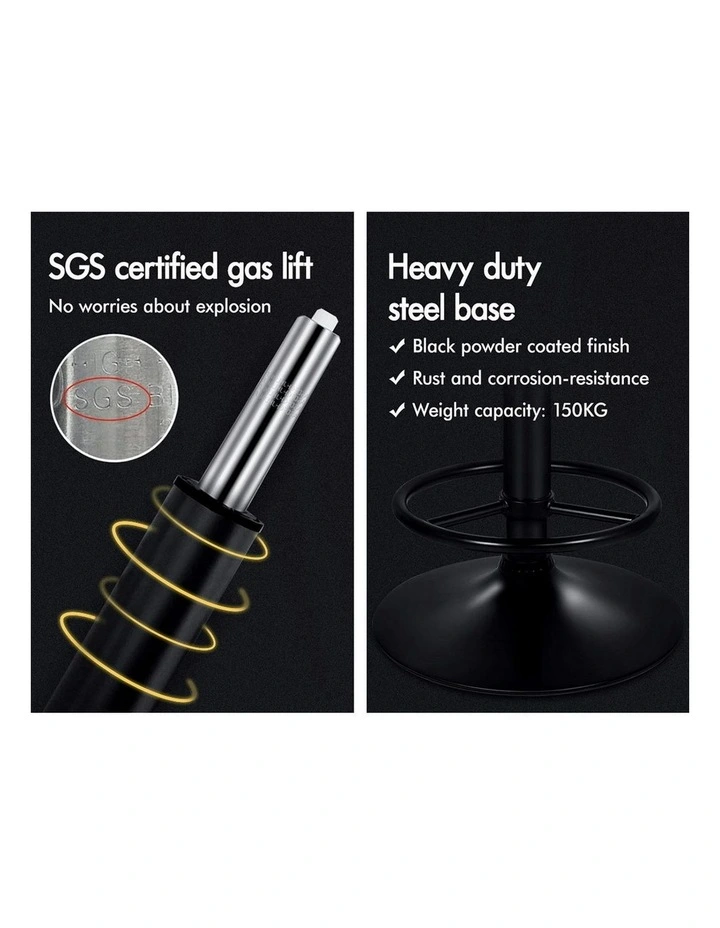 Backless Swivel Bar Stools Set Of 2 in All Black Sade image 4