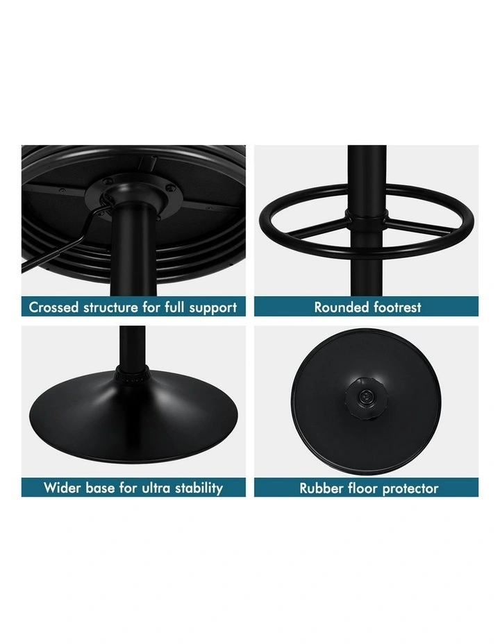 Backless Swivel Bar Stools Set Of 2 in All Black Sade image 5