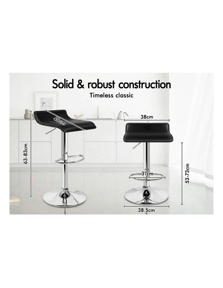 Kitchen Swivel Bar Stools Set Of 2 in Black Saxton image 6