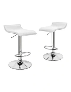 Kitchen Swivel Bar Stools Set Of 2 in White Saxton