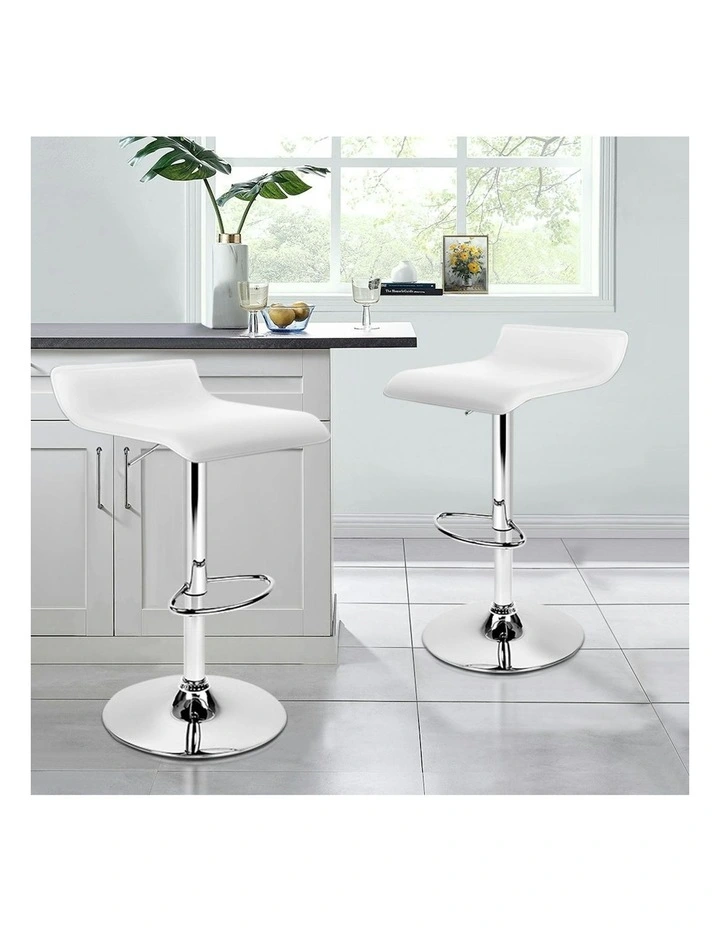 Kitchen Swivel Bar Stools Set Of 2 in White Saxton image 2
