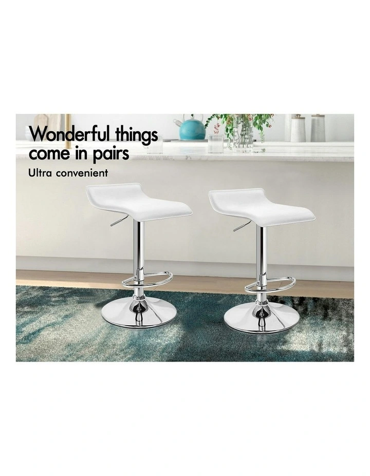 Kitchen Swivel Bar Stools Set Of 2 in White Saxton image 4