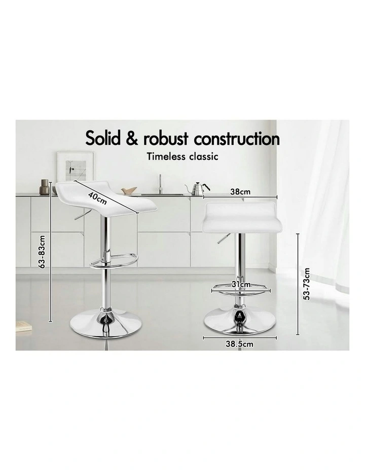 Kitchen Swivel Bar Stools Set Of 2 in White Saxton image 5