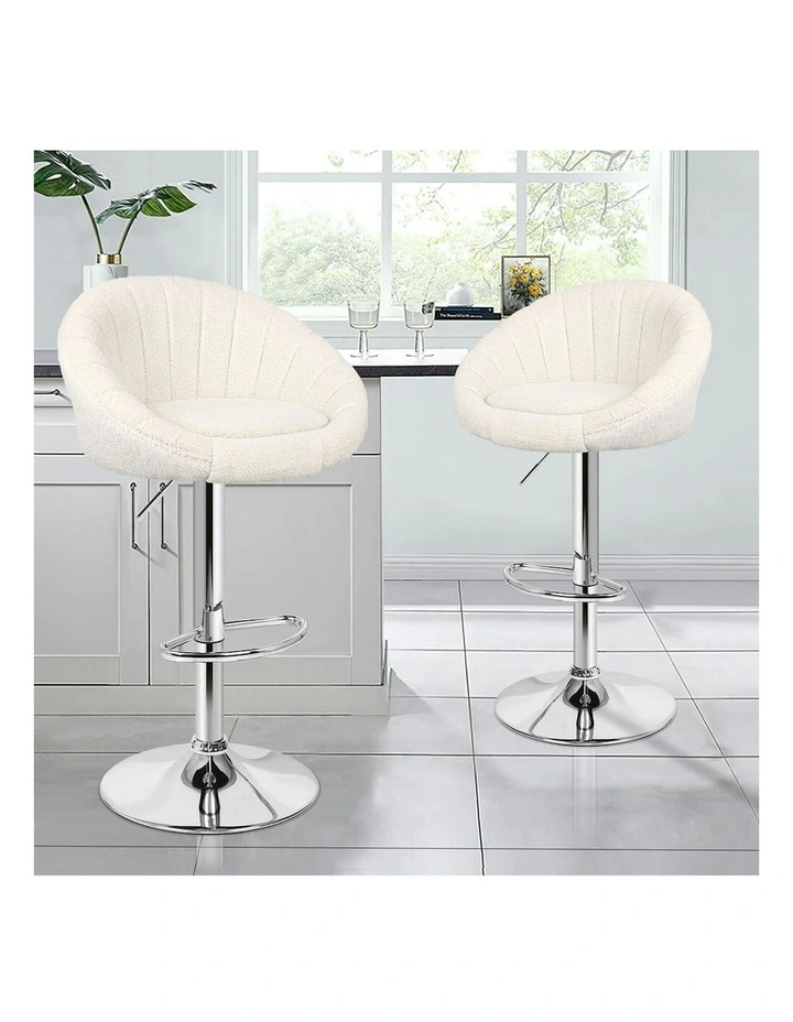 Gas Lift Sherpa Kitchen Swivel Bar Stools Set Of 2 in Beige image 2