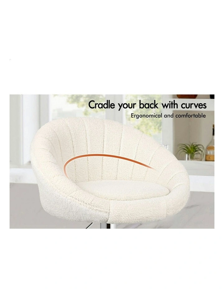 Gas Lift Sherpa Kitchen Swivel Bar Stools Set Of 2 in Beige image 4