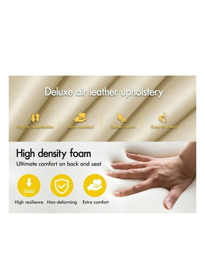 Gas Lift Air Leather Kitchen Swivel Bar Stools Set Of 2 in Beige image 5