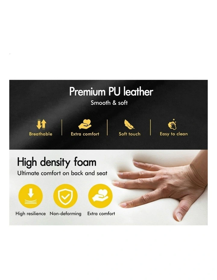 Gas Lift Leather Kitchen Swivel Bar Stools Set Of 2 in Stella Black image 4