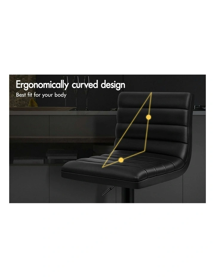 Kitchen Swivel Bar Stolls Set Of 2 in All Black Ruel image 3