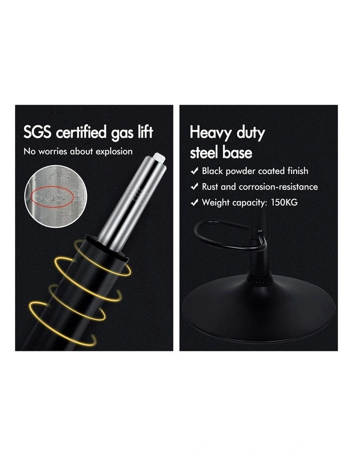 Kitchen Swivel Bar Stolls Set Of 2 in All Black Ruel image 5