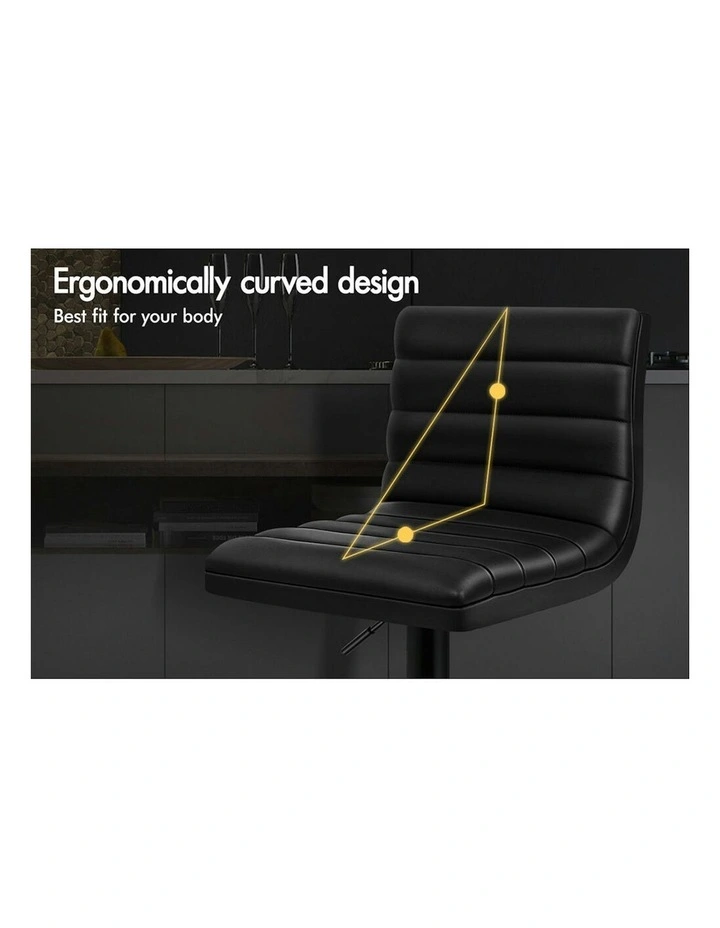 Kitchen Swivel Bar Stolls Set Of 2 in All Black Ruel image 7