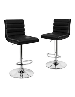 Kitchen Swivel Bar Stoos Set Of 2 in Black Ruel