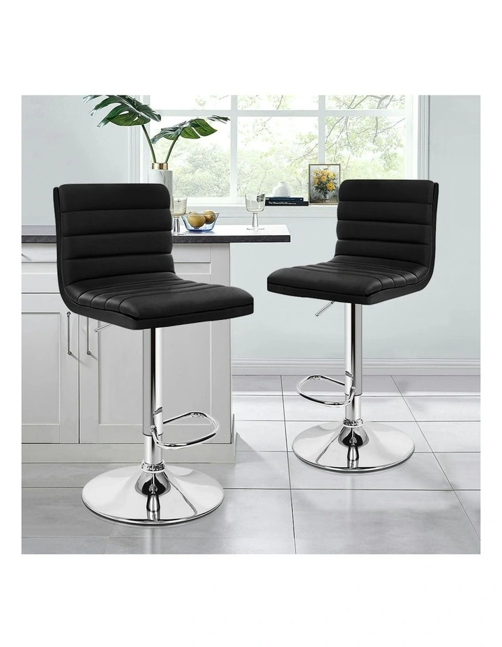 Kitchen Swivel Bar Stoos Set Of 2 in Black Ruel image 2