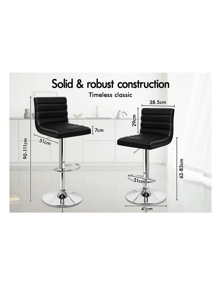 Kitchen Swivel Bar Stoos Set Of 2 in Black Ruel image 7