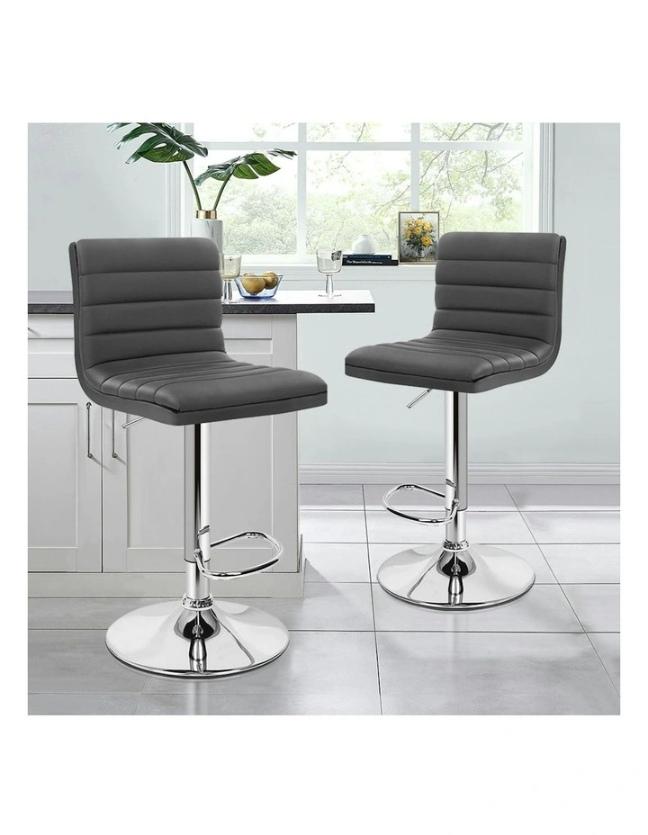Kitchen Swivel Bar Stools Set Of 2 in Grey Ruel image 2