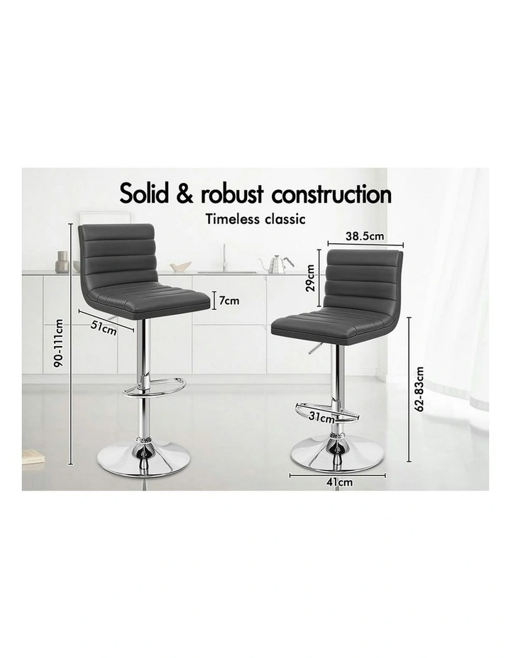 Kitchen Swivel Bar Stools Set Of 2 in Grey Ruel image 6