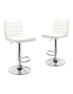 Kitchen Swivel Bar Stools Set Of 2 in White Ruel