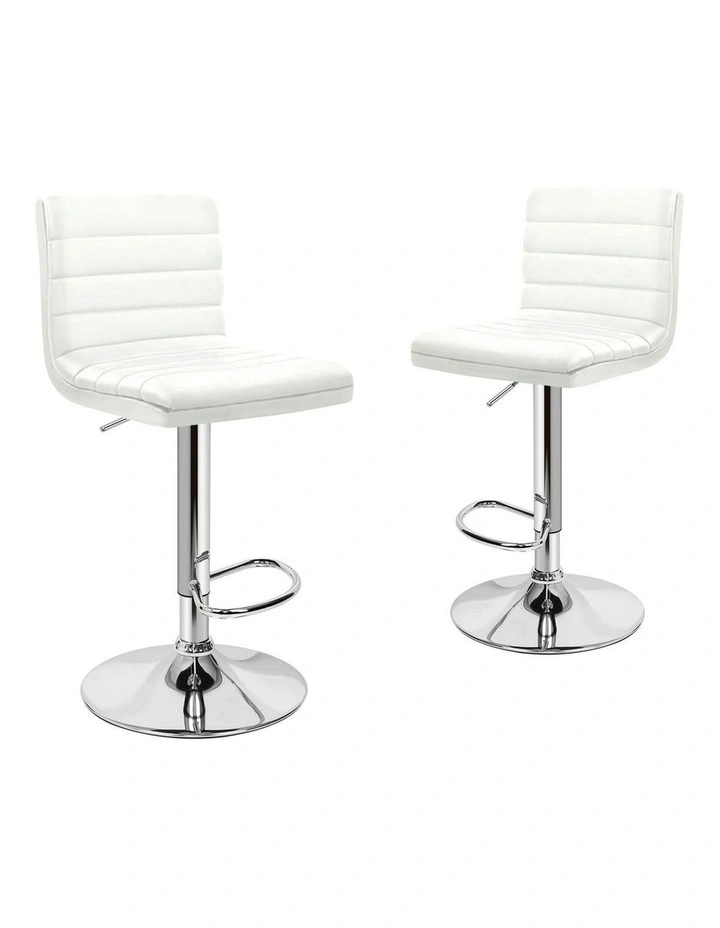 Kitchen Swivel Bar Stools Set Of 2 in White Ruel image 1