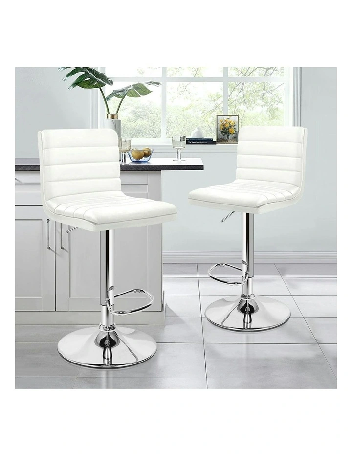 Kitchen Swivel Bar Stools Set Of 2 in White Ruel image 2