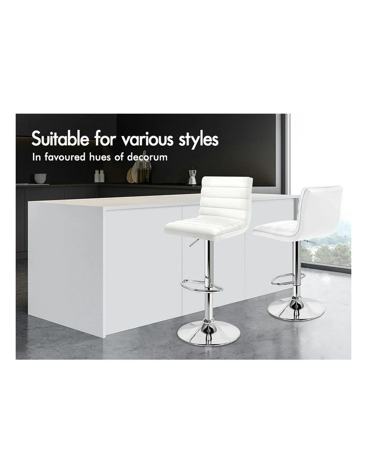 Kitchen Swivel Bar Stools Set Of 2 in White Ruel image 3