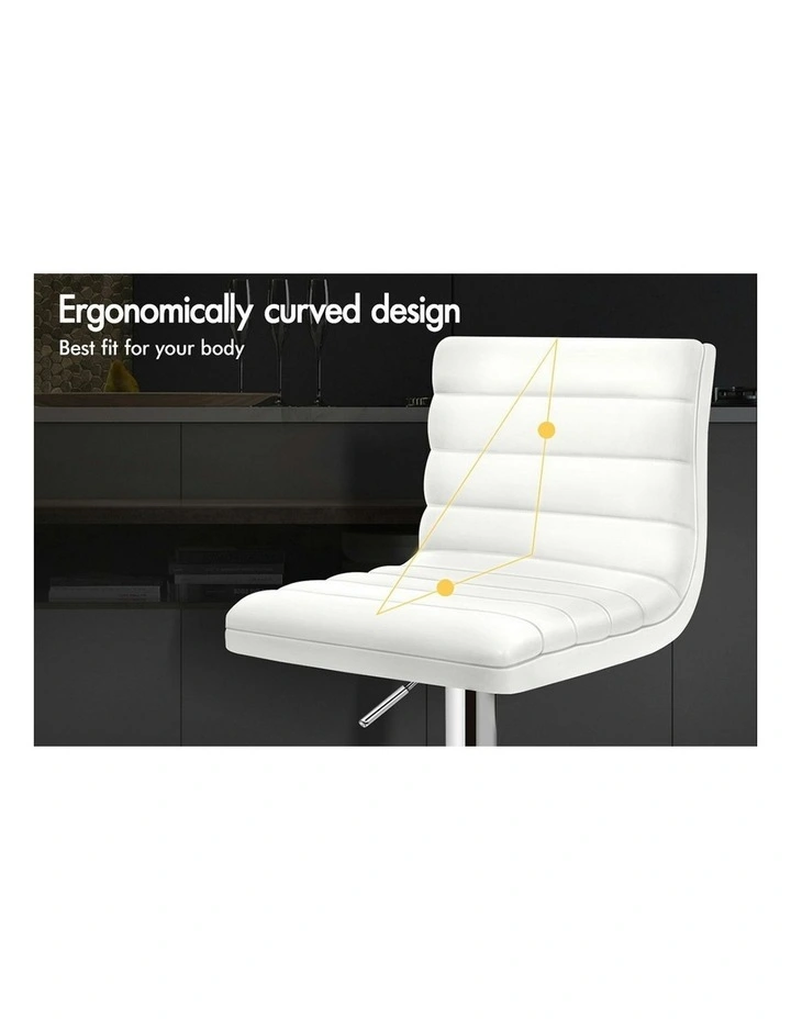 Kitchen Swivel Bar Stools Set Of 2 in White Ruel image 4