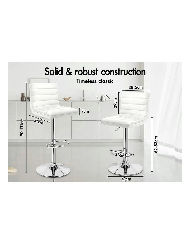 Kitchen Swivel Bar Stools Set Of 2 in White Ruel image 7