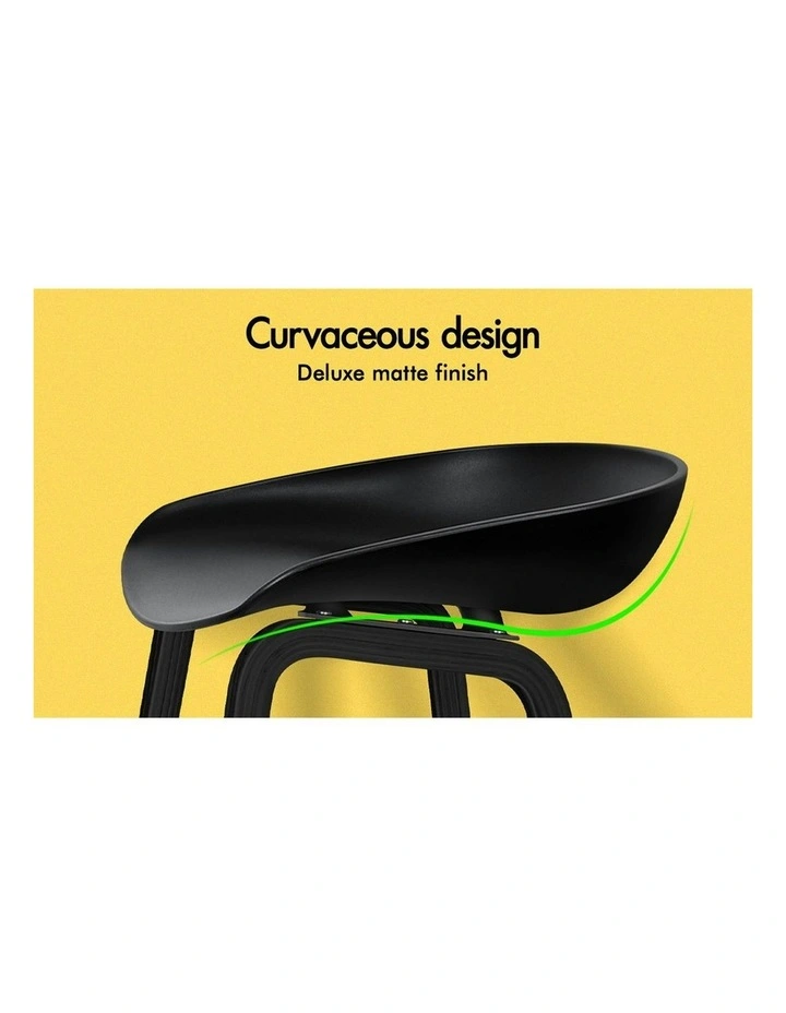 Wooden Bar Stools Set Of 2 in All Black image 4