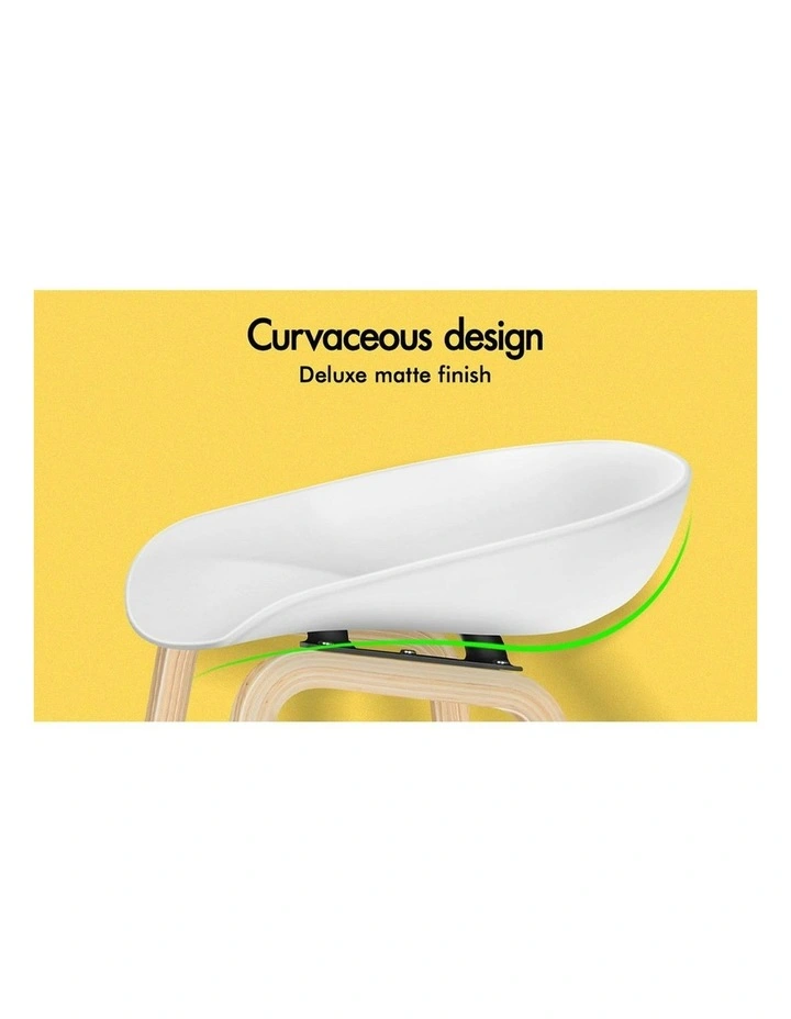 Wooden Bar Stools Set Of 2 in White image 4