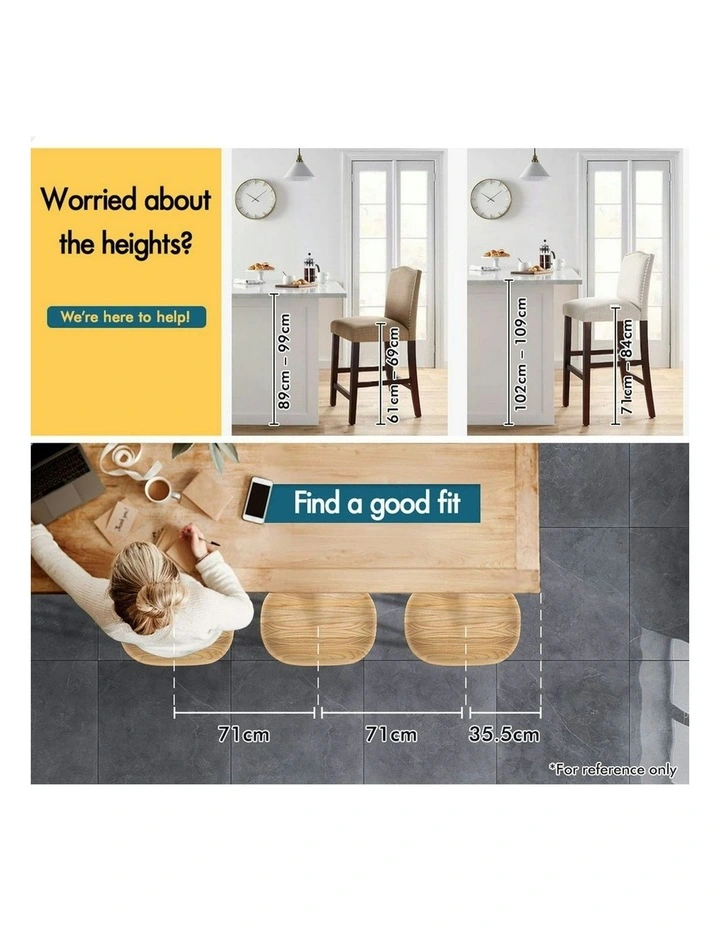 Wooden Tractor Kitchen Vintage Bar Stools Set Of 2 75cm in Natural image 3