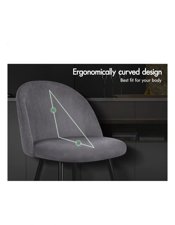 Velvet Dining Chairs x2 in Grey image 7