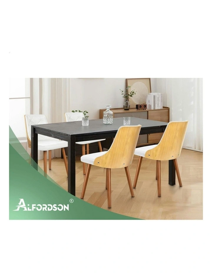 Padded Tufted Glossy PU Leather Dining Chairs x2 in White image 6