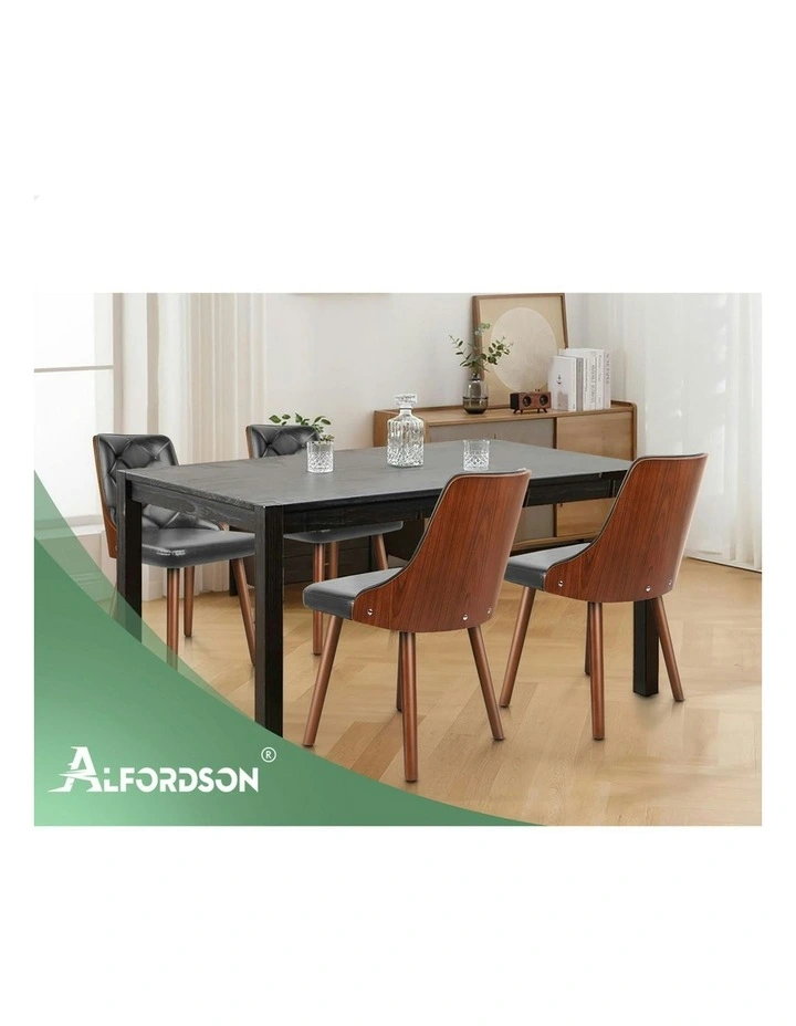 Padded Tufted Glossy PU Leather Dining Chairs x2 in Grey image 7