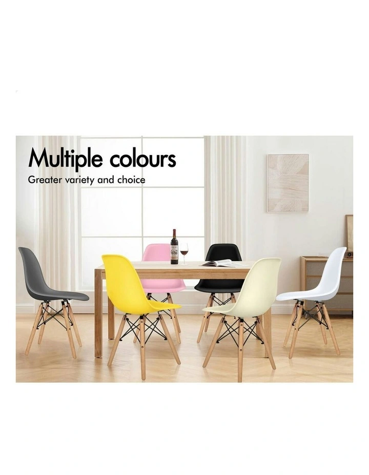 Retro Solid Wood Steel Dining Chairs x4 in Grey image 6