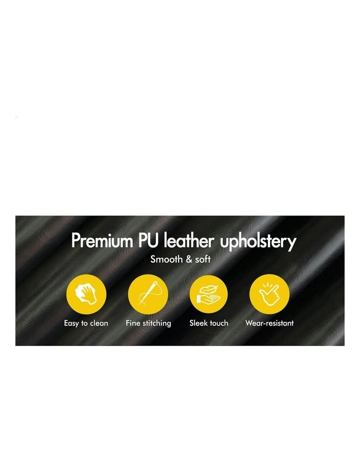 Accent Kitchen Lounge Curved Back PU Leather Dining Chairs x4 in Black image 5