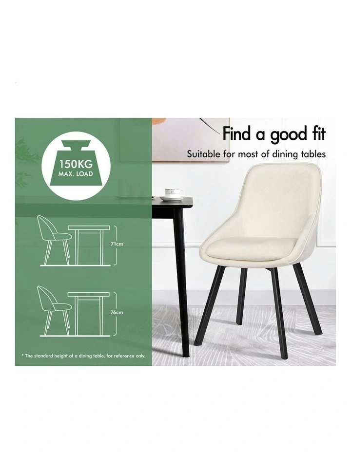 Accent Kitchen Swivel Lounge Padded Seat Velvet 4x Dining Chairs in Beige image 3