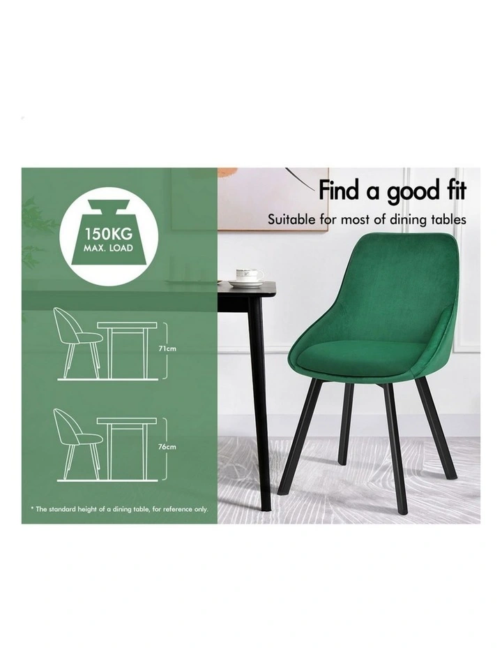 Swivel  Velvet 2x Dining Chairs in Green image 7