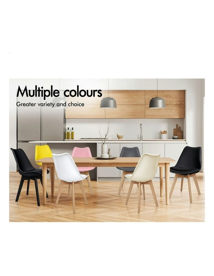 Retro PU Leather Wooden Dining Chairs x4 in White image 6