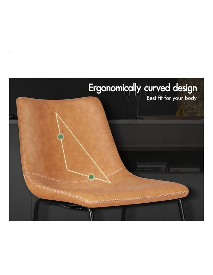 PU Leather Dining Chairs x2 in Brown image 6