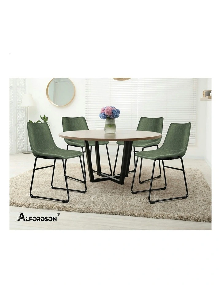 PU Leather Dining Chairs x2 in Green image 7