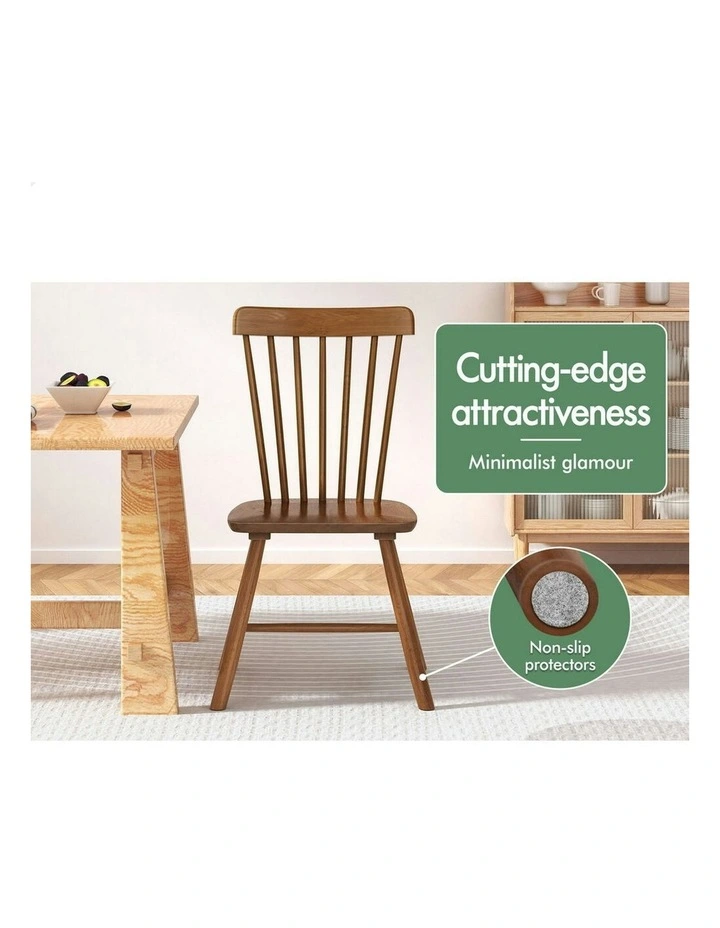 Retro Walnut Modern Seat 2x Dining Chairs in Dark Oak image 3