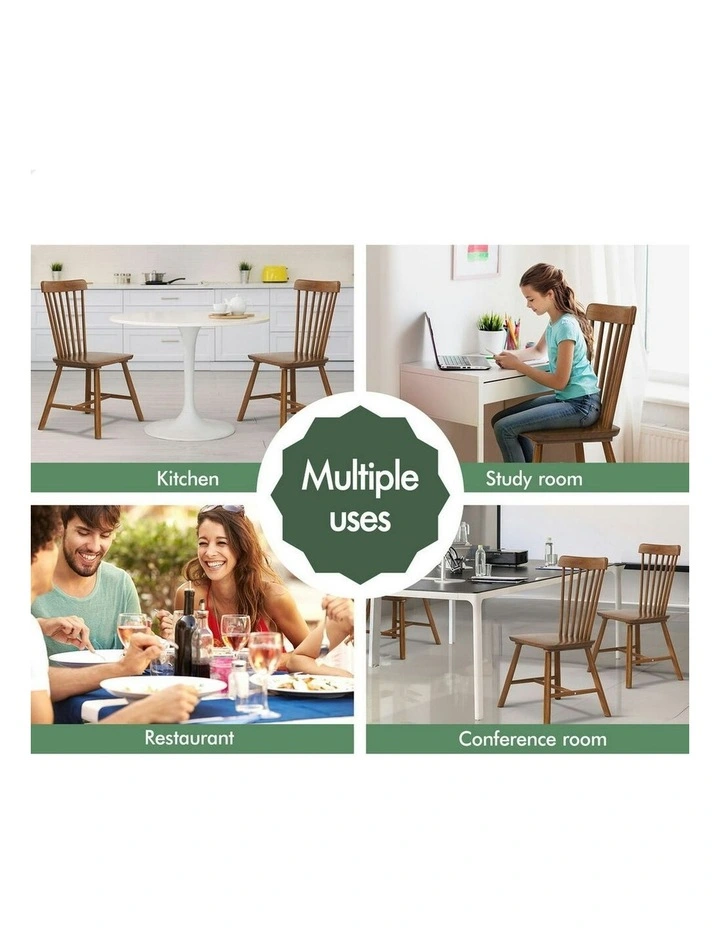 Retro Walnut Modern Seat 2x Dining Chairs in Dark Oak image 5