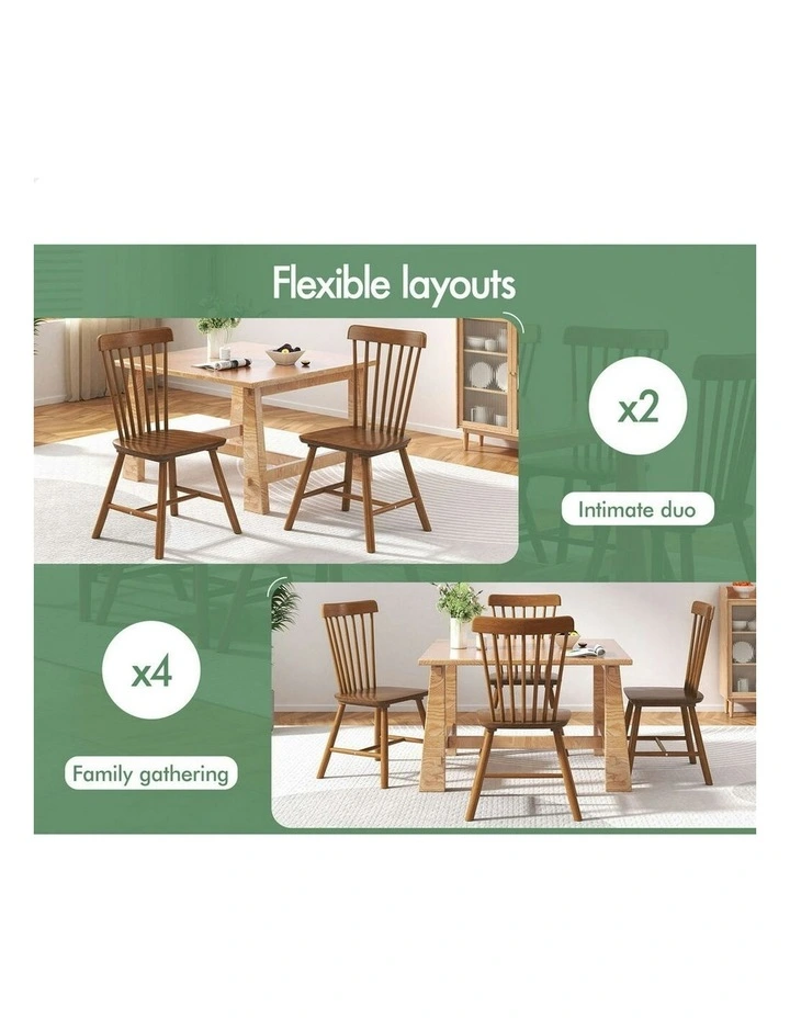 Retro Walnut Modern Seat 2x Dining Chairs in Dark Oak image 6