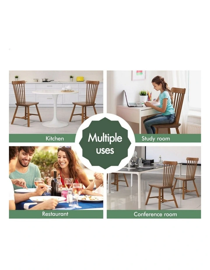 Retro Walnut Modern Seat 2x Dining Chairs in Dark Oak image 7