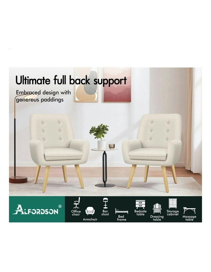 Accent Armchair in Beige image 3